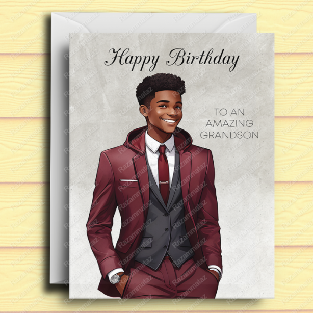 Black Boy Birthday Card X